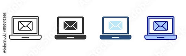 Fototapeta Emai Icon Set. Designed In Multi Style