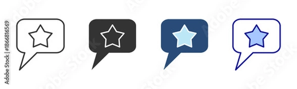 Fototapeta Star Comment Icon Set. Designed In Multi Style
