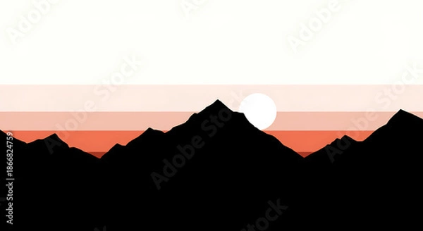 Obraz Beautiful sunset over mountains landscape