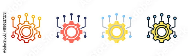 Fototapeta Autonomous Multi Style Icon Set