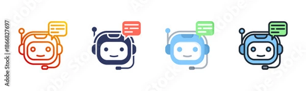 Fototapeta Chatbot Multi Style Icon Set