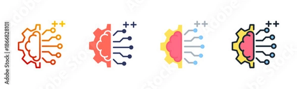 Fototapeta Reinforcement Learning Multi Style Icon Set