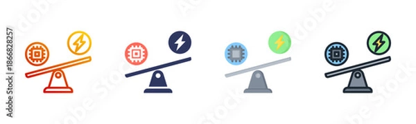 Fototapeta Ai Multi Style Icon Set