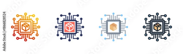 Fototapeta Manufacturing Multi Style Icon Set