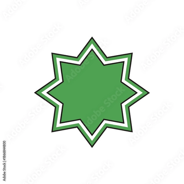 Obraz Abstract green star shape element concept
