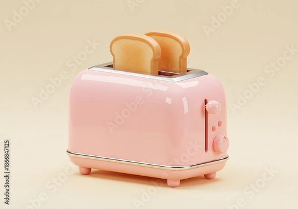 Obraz Pink toaster with toast