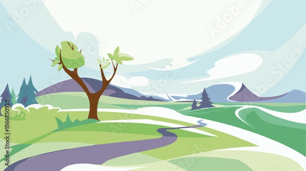 Obraz landscape with trees