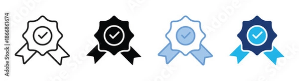 Fototapeta Authenticity icon set multiple style collection