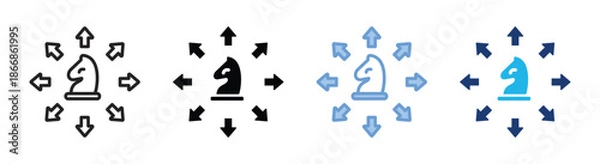 Fototapeta Planning icon set multiple style collection