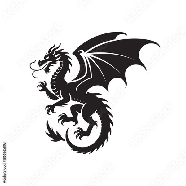 Obraz Dragon silhouette (3).eps