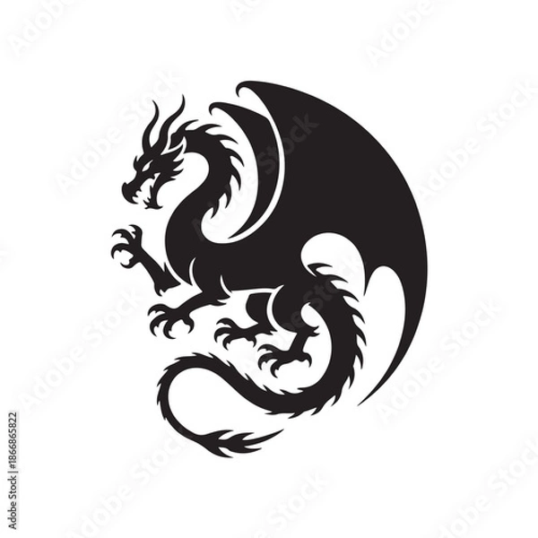 Obraz Dragon silhouette (4).eps