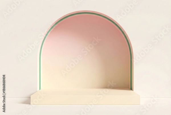 Fototapeta Minimalist arch podium background for product display