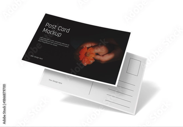 Obraz Floating Post Card PSD Mockup