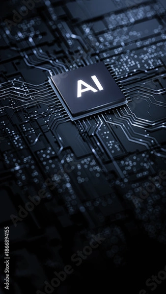 Obraz Artificial Intelligence AI Processor on Circuit Board