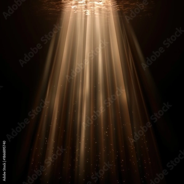 Obraz Dramatic Sunbeam Light Rays Through Dark Water