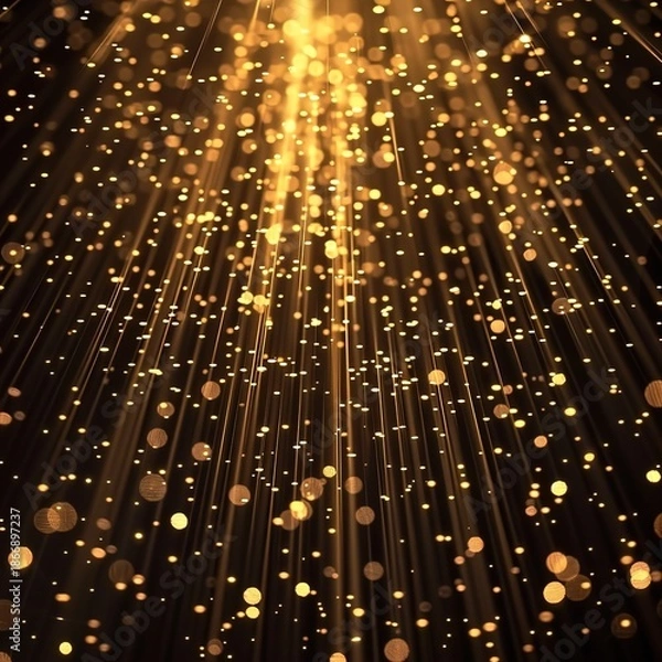 Obraz Radiant Golden Light Rays with Bokeh Effect