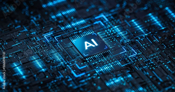 Obraz AI - Artificial Intelligence. Big Data and Deep Machine learning Concept. Business Internet Technology