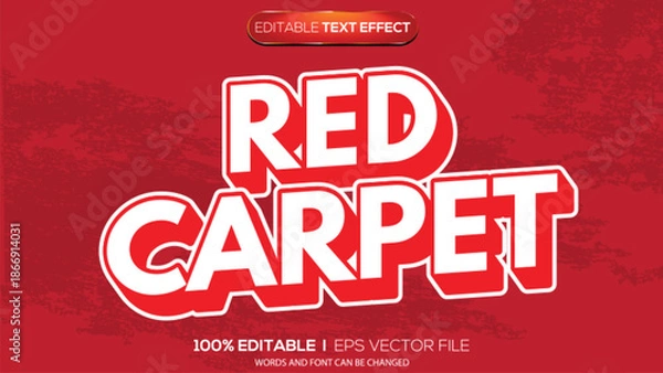 Obraz 3d text effect red carpet theme
