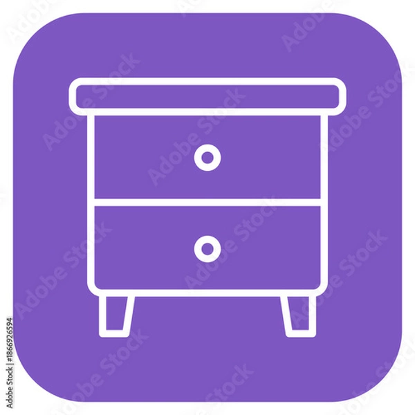 Obraz Bedside Table icon vector image. Can be used for Nursing Home.
