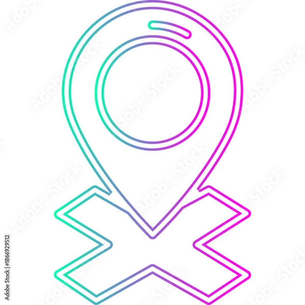 Obraz Pin Location Neon Icon
