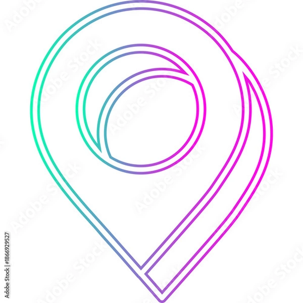 Obraz Pin Location Neon Icon