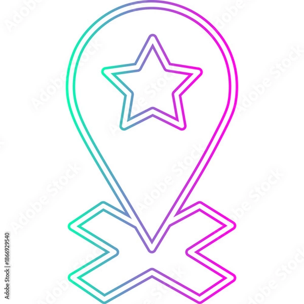 Obraz Pin Location Neon Icon