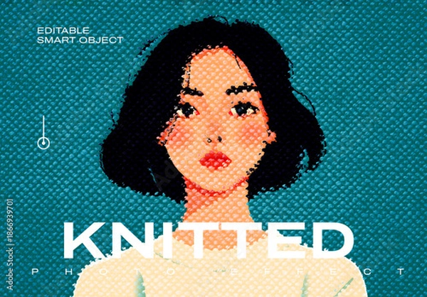 Obraz Knitted Photo Effect Mockup