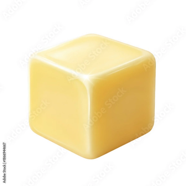 Fototapeta Shiny yellow cube
