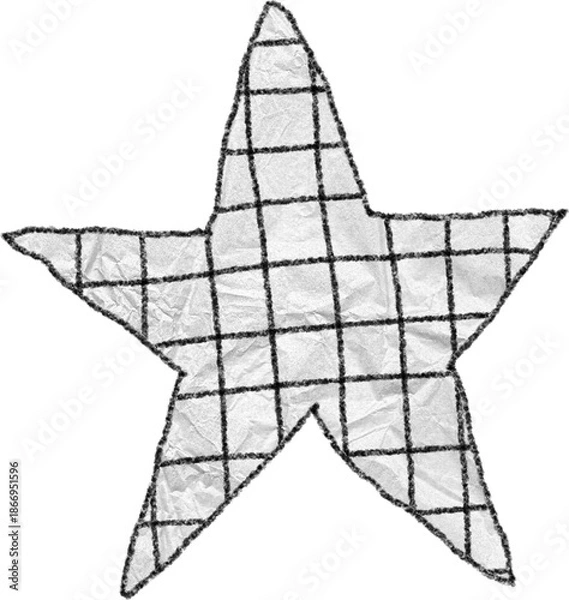 Obraz Hand drawn star shape with grid pattern illustration