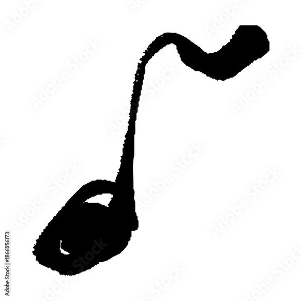 Obraz 筆文字調の8分音符アイコン素材