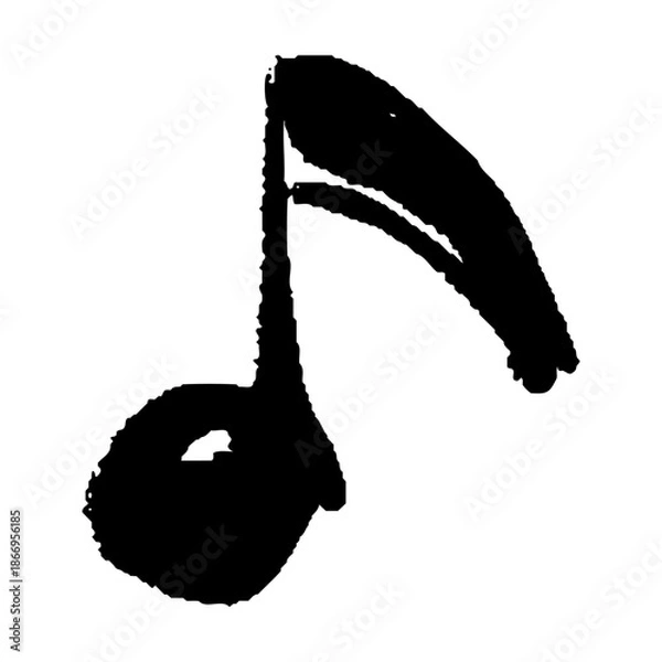 Obraz 手書き風の音楽用8分音符イラスト