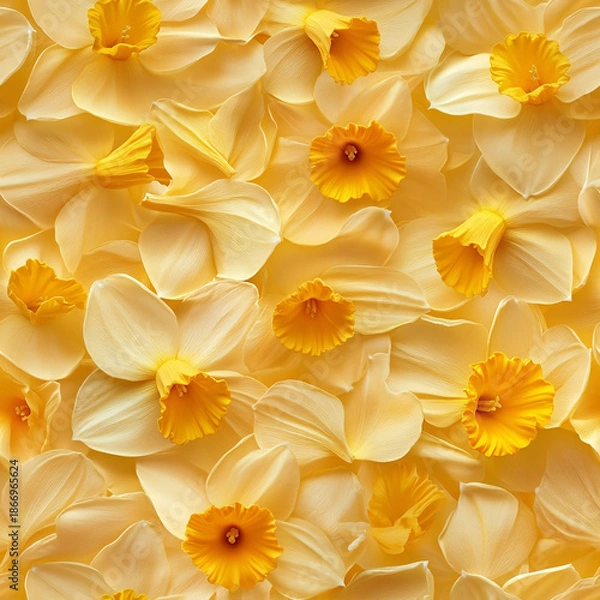 Obraz Seamless daffodil petals texture background pattern