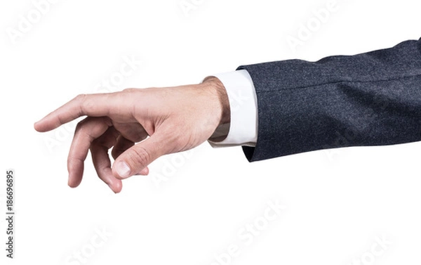 Obraz Man's hand in suit pointing in the air.