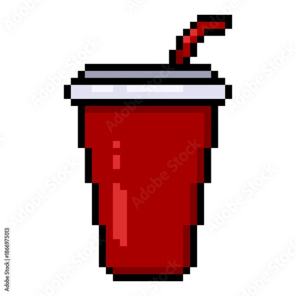 Obraz Vector Pixel Art Icon - Plastic Cup