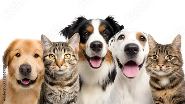 Obraz Happy pets group portrait