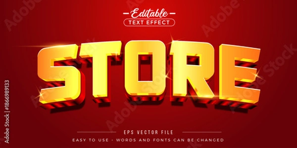 Obraz Editable text effects on glossy store text.