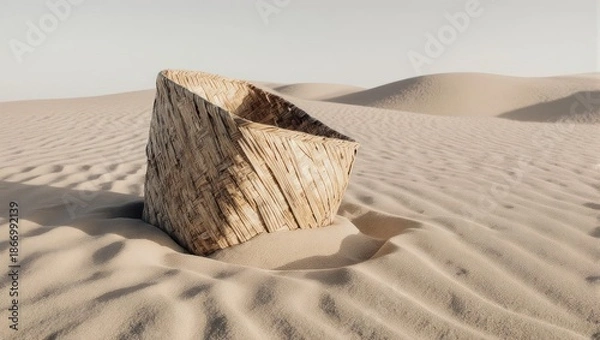 Obraz Ancient Stone Structure Emerging from Desert Sands.