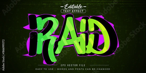 Obraz Editable colorful raid text effect.