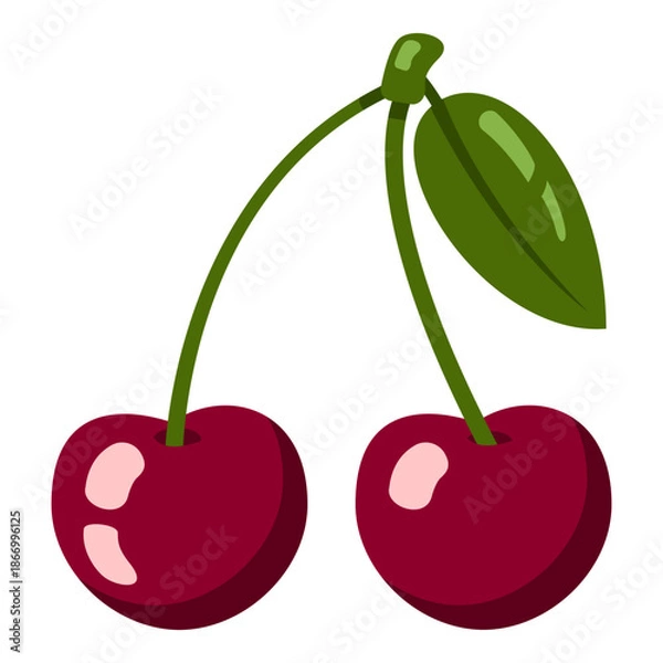 Obraz Vector Color Flat Design Icon - Cherry