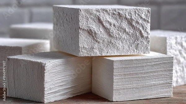 Obraz Close Up Textured Cubic Building Blocks Construction Materials