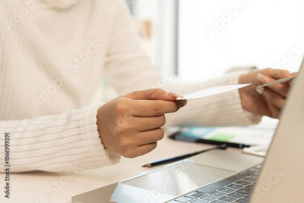 Obraz Creative web designer planning UI application and developing digital template