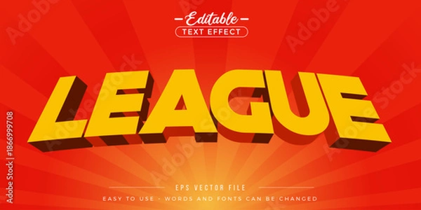 Obraz Editable text effects on elegant league text.