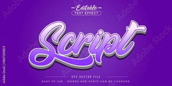 Obraz Editable text effect on script text.