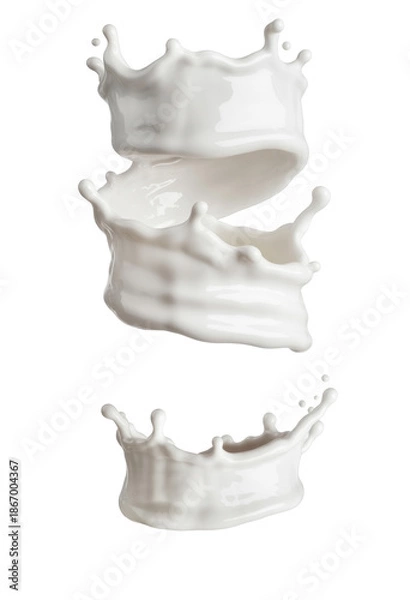 Obraz milk splash crown isolated on white background