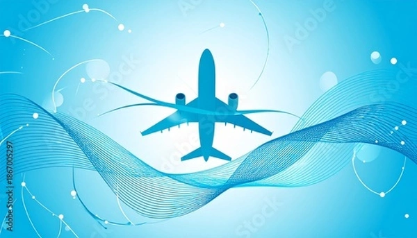 Obraz flying airplane abstract concept vector illustration