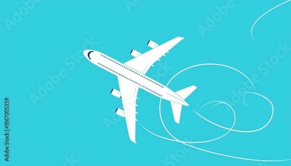 Obraz flying airplane abstract concept vector illustration