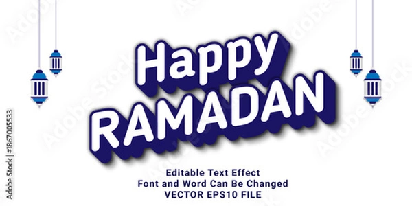 Obraz happy ramadan design templates typhography text effect
