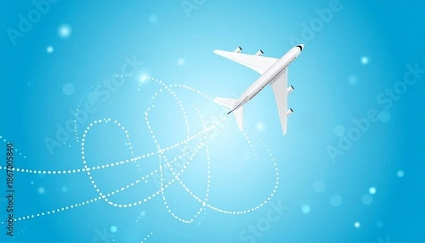 Obraz flying airplane abstract concept vector illustration