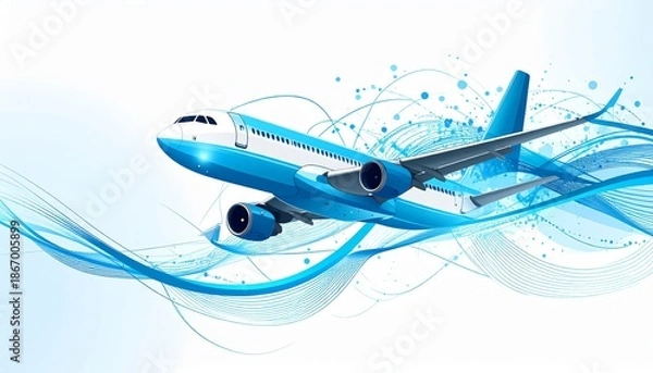 Obraz flying airplane abstract concept vector illustration