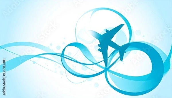 Obraz flying airplane abstract concept vector illustration